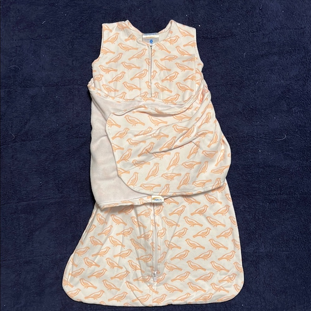 Orange Bird Print Baby Sleep Sack